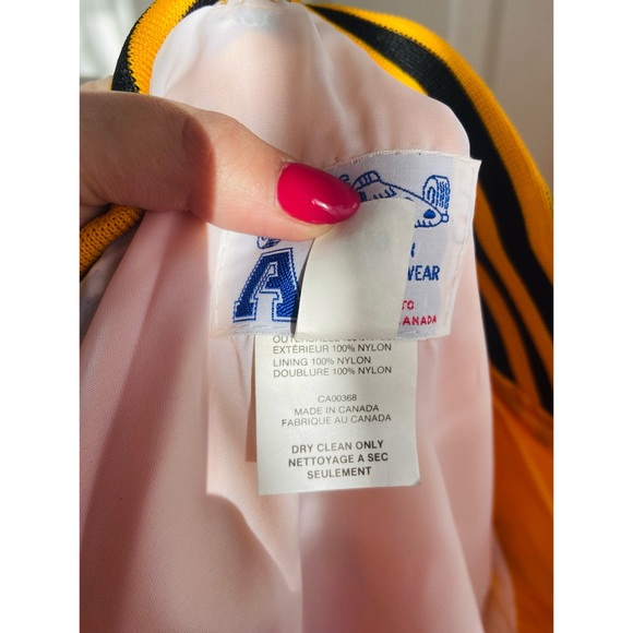 RARE 60s Avon Sportswear MFG Yellow Satin Uniroyal Tiger Paw Racing Bomber - Picture 7 of 8